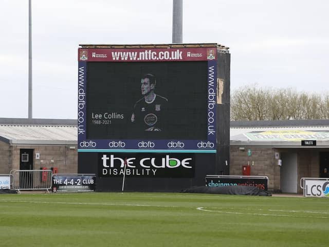 There was a minute's silence in memory of Lee Collins ahead of the Cobblers win over Shrewsbury