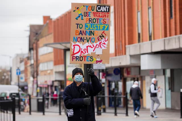 Protester David Pearson. Photo: Leila Coker