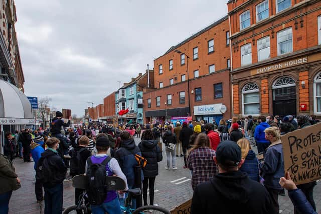 The scene at Abington Street