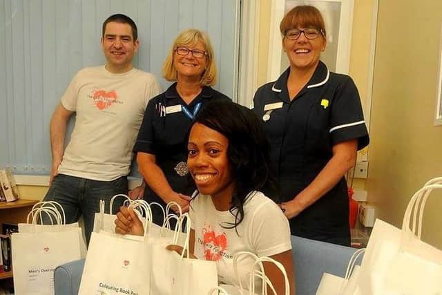 The Lewis Foundation's first ever donation at Northampton General Hospital in 2016.