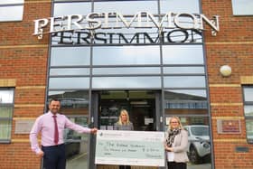 From left, Persimmon Homes regional divisional director (Central) Simon McDonald and sales director Claire Dearsley with Tessa Taylor from the KidsAid Foundation