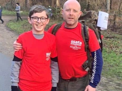 Gareth Humphrey and his son