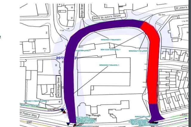 The area affected. Map: Northamptonshire Highways