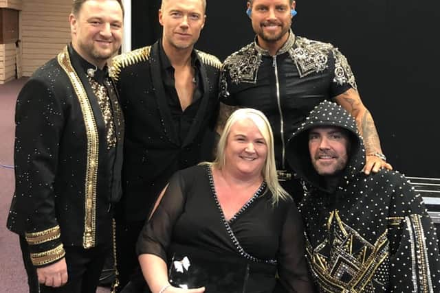 Boyzone invited Clare back stage on their 2019 tour.