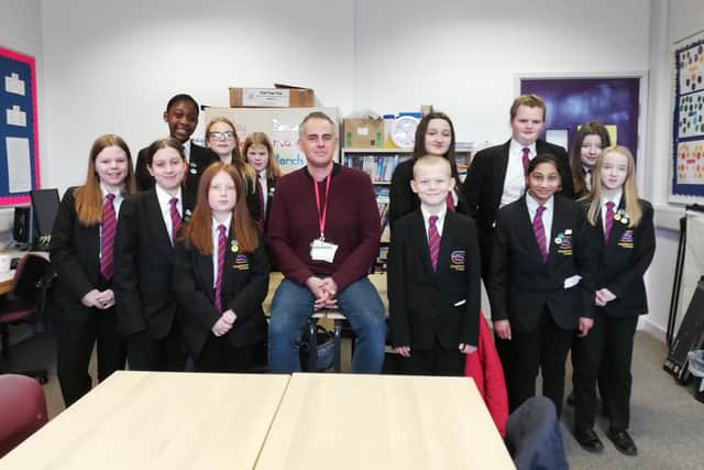 Mr Bartley spoke to year 7 pupils who are part of the 'Eco Club' at Kingsthorpe College. Picture by James Averill