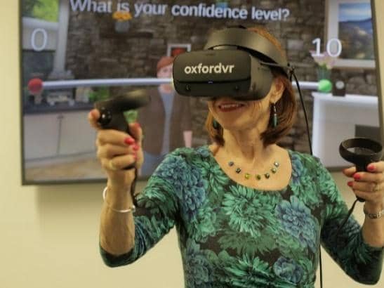 A user has a go with an Oxford VR headset