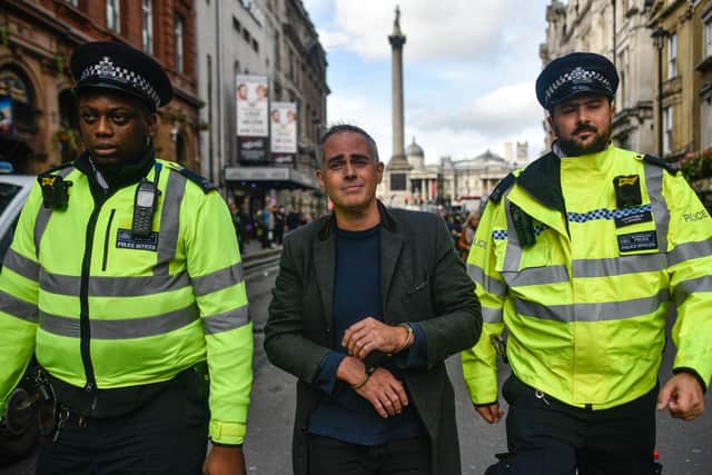 Mr Bartley was arrested by the police at an October 2019 protest in Whitehall. Picture by Peter Summers.