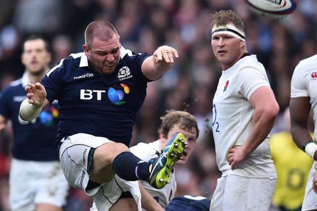 Gordon Reid in action for Scotland against Dylan Hartley's England in 2017