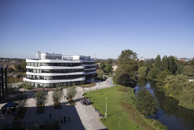 The university, which has moved out of Park Campus in Kingsthorpe, operates across three sites: Avenue Campus, opposite the Racecourse, the new Waterside Campus, which opened in September 2018, and the Innovation Centre, opposite the train station.