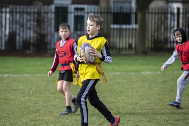 The school hosted one continuous game of tag rugby that lasted for more than six hours. Photo: Kirsty Edmonds.
