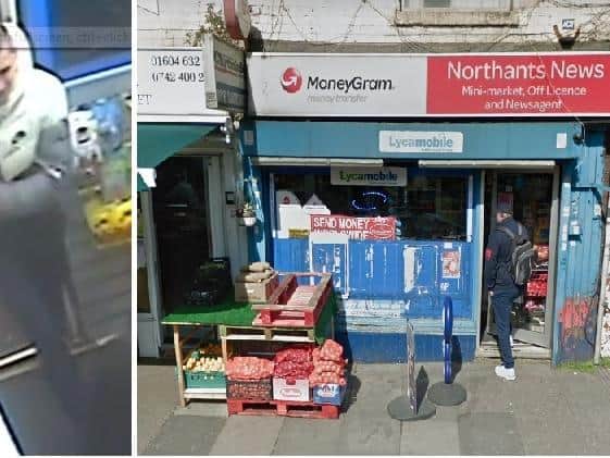 Police issued a CCTV image after the incident at Northants News on the Kettering Road