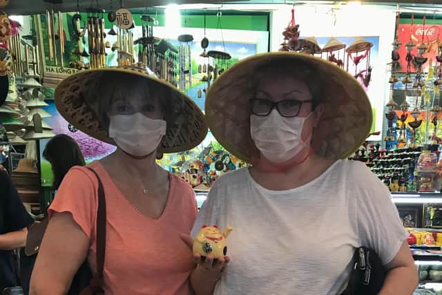 Karen Voller (left) and Wendy Rodgers (right) flew to Vietnam for a holiday early this month, but have ended up quarantined in a hotel room.