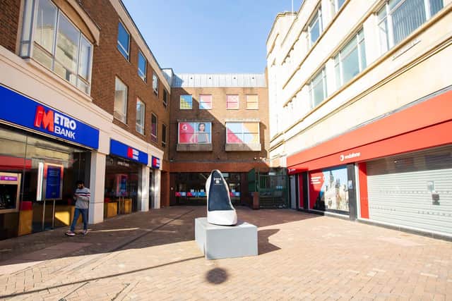 Northampton's eerily quiet Grosvenor Centre pictured yesterday (Tuesday) by Leila Coker.