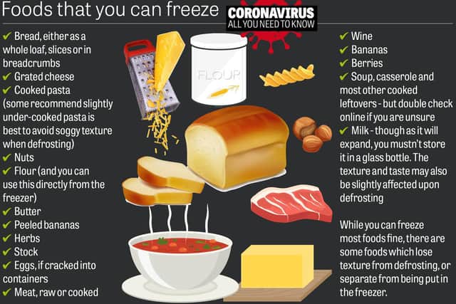 Tips on what you can and cannot freeze.