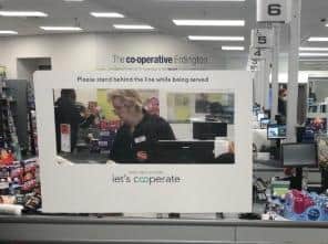 The new plastic screens at Central England Co-op stores