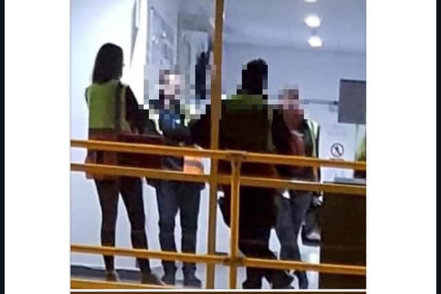 Workers gathered at the Primark distribution centre despite social distancing guidelines