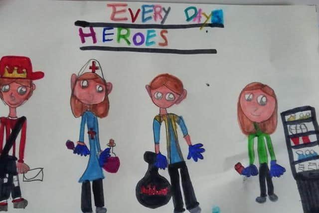 A Northampton mum, with the support of her 8-year-old daughter who drew this picture, is encouraging children to dress up as their heroes later this week.