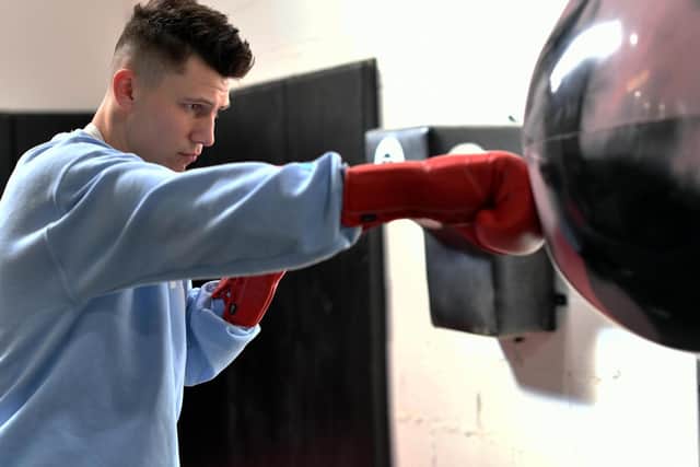 Kieron Conway in training at the new Shoe-Box gym in Northampton