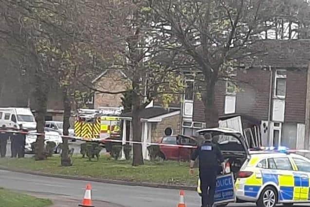 Police have put a cordon around the ongoing incident as residents are evacuated.