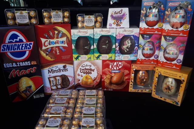 A selection of the Easter eggs Market Square News donated to a school in Northampton