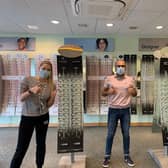 (Left to right): Sammie Rosetti, instore trainer; Mitesh Bhudia, lead optometrist and Sophie Denton, contact lens supervisor are still providing care to key workers in Northampton.
