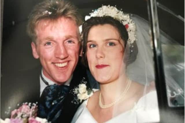 The pair met after Rebecca placed an ad in the Chron's lonely hearts column.