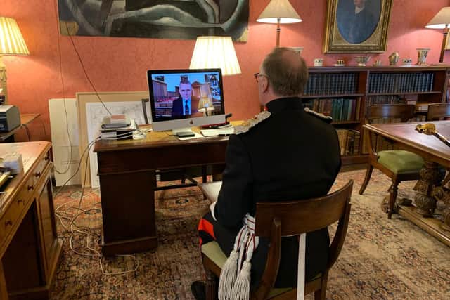 The ancient ceremony was held over video conference call app Zoom.