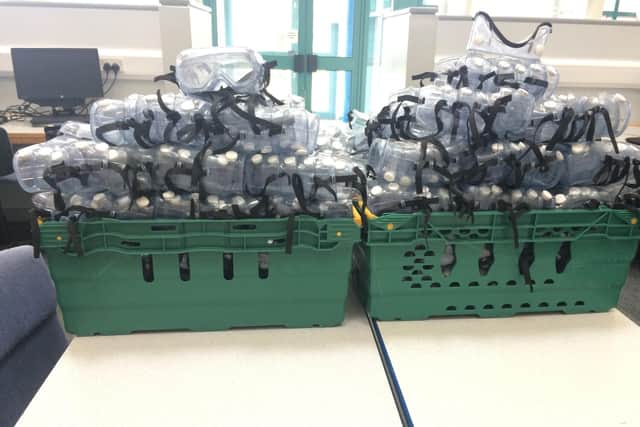 Northampton School for Girls donated hundreds of pairs of safety goggle to Northampton General Hospital.