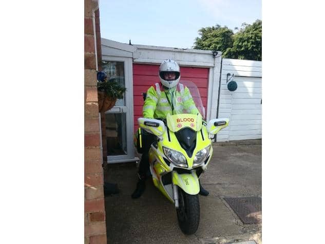 Moulton College lecturer Jon Brawn is also volunteering with the Blood Bikes to transport essentials to frontline health workers.