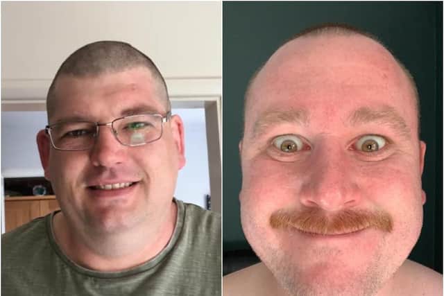 Paul Diggin (right) and Pete Lines from Northampton Boys Brigade Old Boys (BBOB) RUFC were among the first to 'brave the shave' for the NHS