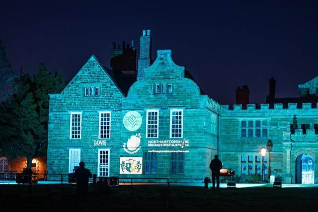 The 900-year-old Abbey is lit up by last night's stunning light show