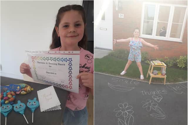 Sophia has made it her mission to raise money for the NHS and keep people in her neighbourhood upbeat.
