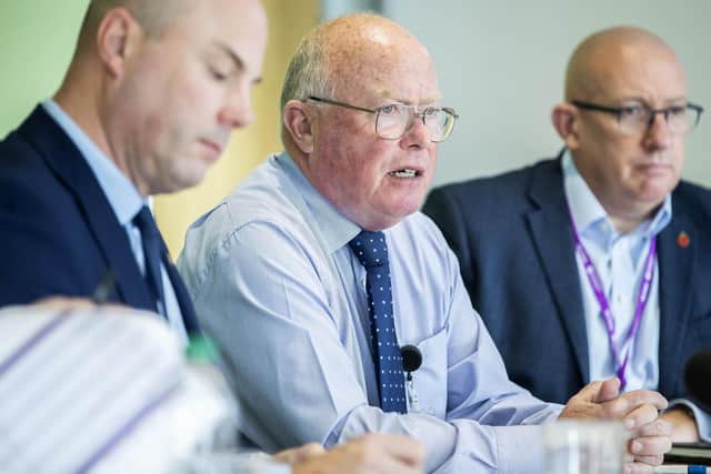 Councillor Malcolm Longley (centre) is the cabinet member for finance at Northamptonshire County Council