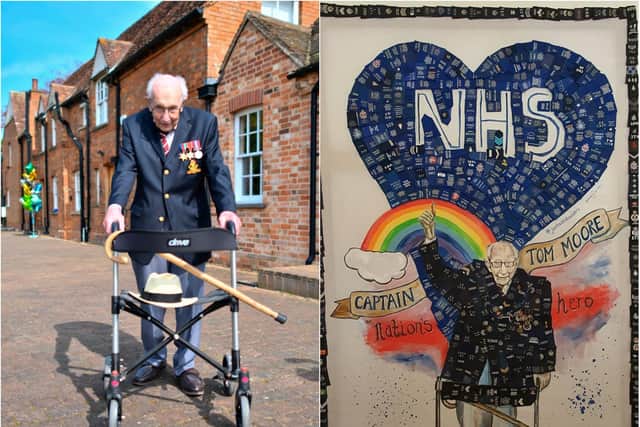 A Northampton artist has honoured Captain Tom Moore by creating a mural.