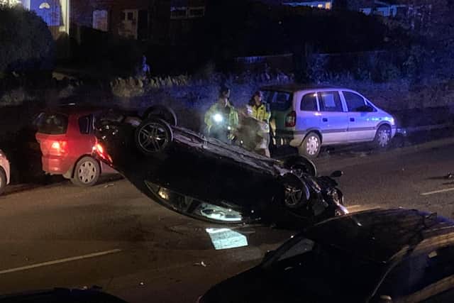 A driver ran off from the scene in his boxer shorts after colliding with six other cars. Photo: Simon Keats