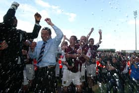 The Cobblers celebrate their promotion