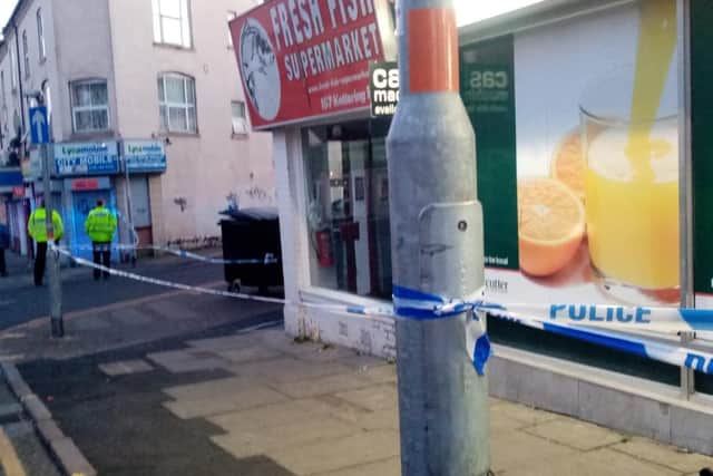 Two men were stabbed on Cowper Street last night.