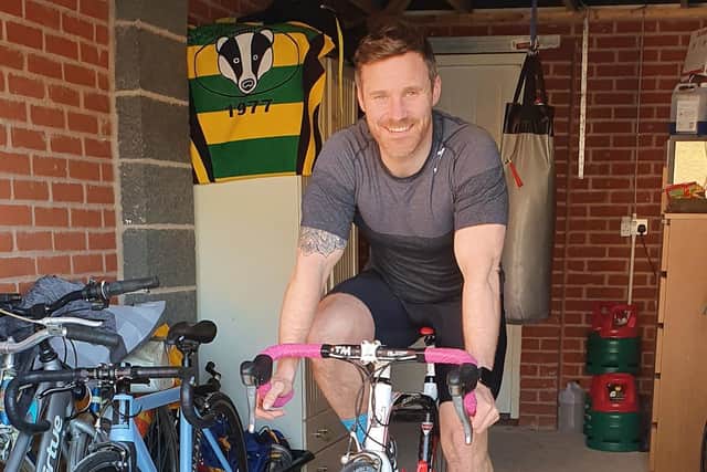 Kris Hawkins is set to pedal for 12-hours-a-day for three days straight this week as a thank you to NHS workers.