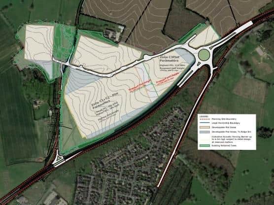 A masterplan of how the new site would look at the A43 near the Hulcote turn. Picture courtesy of IM Properties.
