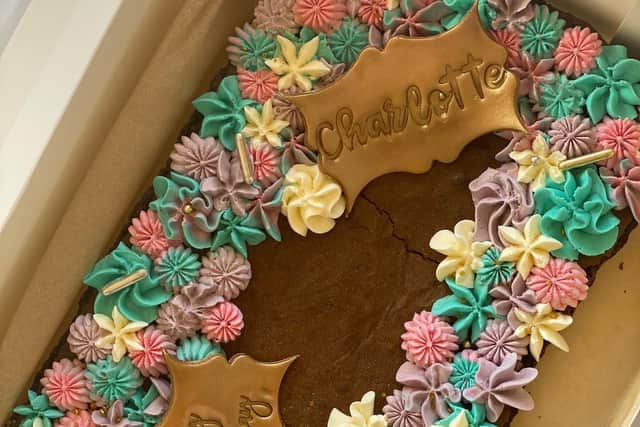 A special birthday brownie Peak Empower made for one recipient