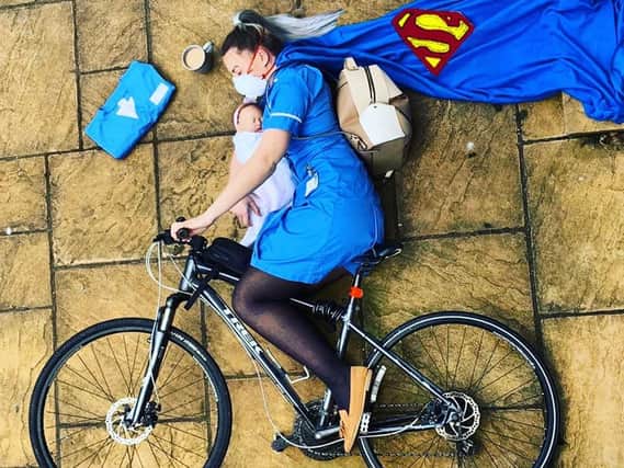 One of the highlights so far has been an NHS midwife join the campaign, her photo depicting her in superwoman cape on a bike with baby in her arms.