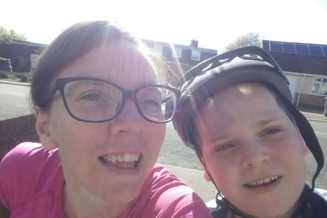 Aidan with his mum Lorraine.