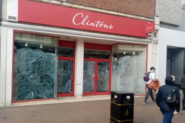 Northampton town centre's Clintons as of this week.