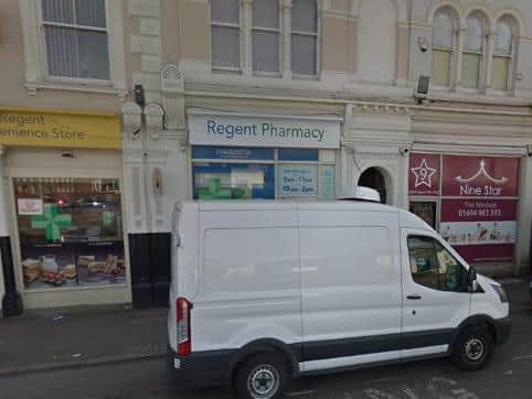 Stock at Regent Pharmacy has been ruined after a man threw takeaway. Photo: Google Maps.