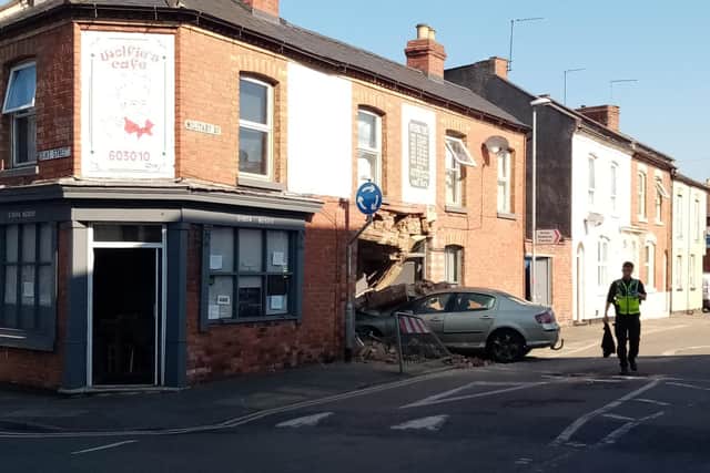No one was hurt in the crash.