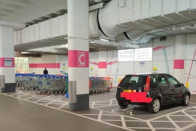 Trolleys have been placed in the disabled bays in Weston Favell Shopping Centre's car park