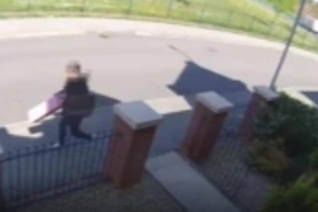 A key worker's birthday package was stolen from her front garden.