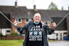 Graham is walking the extra mile to raise money for front line medics who are fighting the Covid-19 pandemic. Pictures by Kirsty Edmonds.
