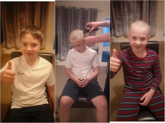 Nine-year-old Lias has raised hundreds for NHS Charities Together by shaving all his hair off.