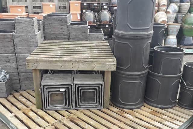 Expensive pots were stolen from the garden centre this month.